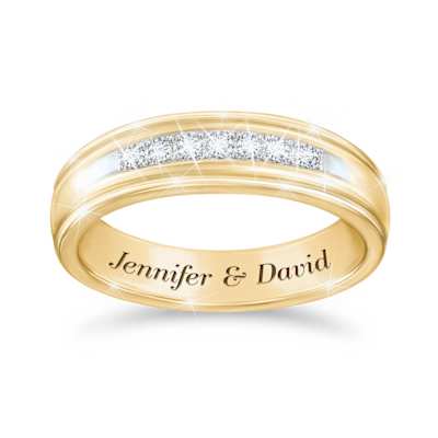 "A Day To Remember" His & Hers Personalized Wedding Ring Set