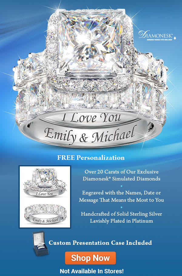 It s a Love Story Say Yes to This Ring Set Bradford Exchange