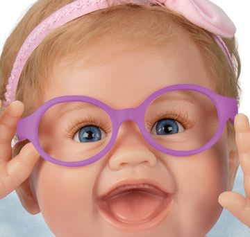 Includes adorable purple baby glasses