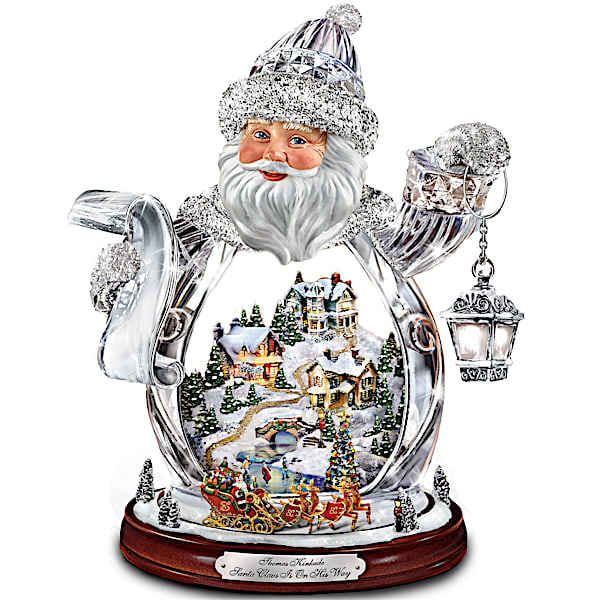 Thomas Kinkade Crystal 3D Santa Claus Figurine