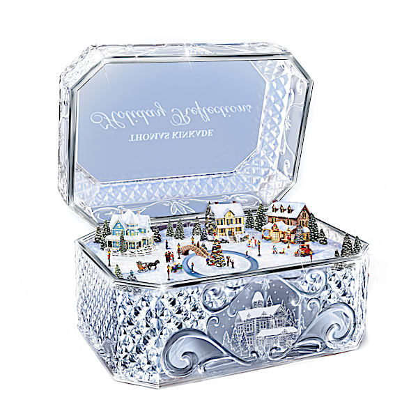 Thomas Kinkade Holiday Reflections Crystal Music Box