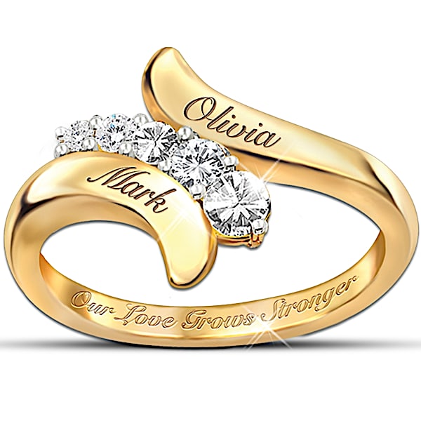 Our Love Grows Stronger Personalized Journey Ring: Romantic Jewelry For Her - Personalized Jewelry