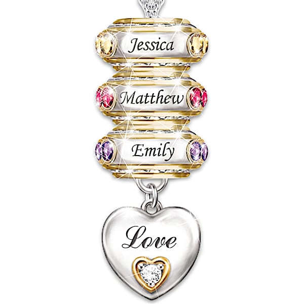 Forever In A Mother's Heart: Personalized Birthstone Pendant Necklace - Personalized Jewelry