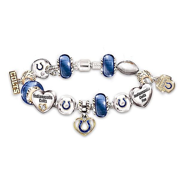 Go Colts! #1 Fan NFL Indianapolis Colts Women's Charm Bracelet