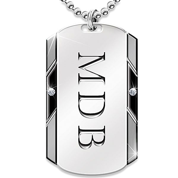 For My Son Personalized Dog Tag Pendant Necklace - Personalized Jewelry