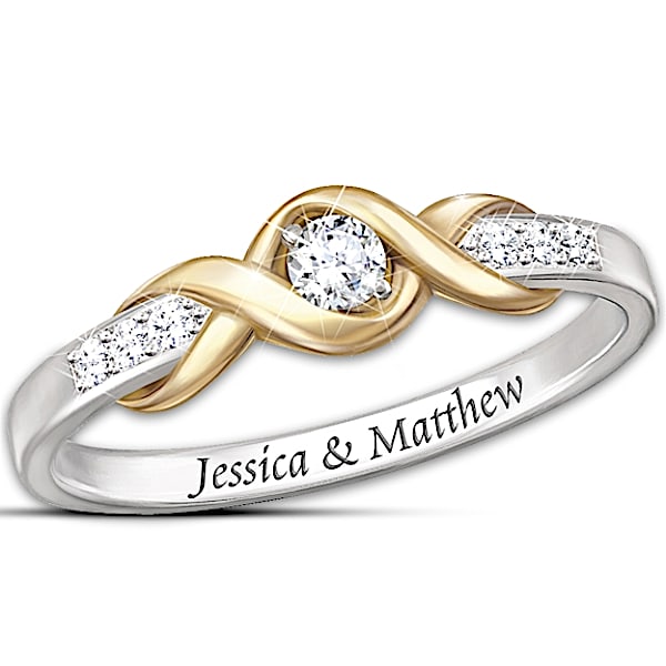 "Infinite Love" Personalized Solitaire Diamond Ring - Personalized Jewelry