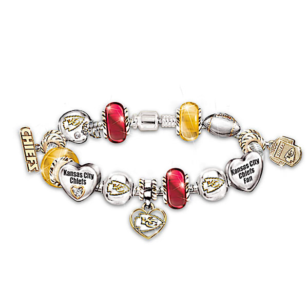 NFL Kansas City Chiefs #1 Fan Women's Charm Bracelet