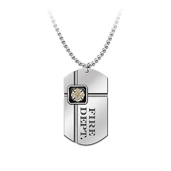 Fireman's Dog Tag Pendant Necklace: For My Firefighter