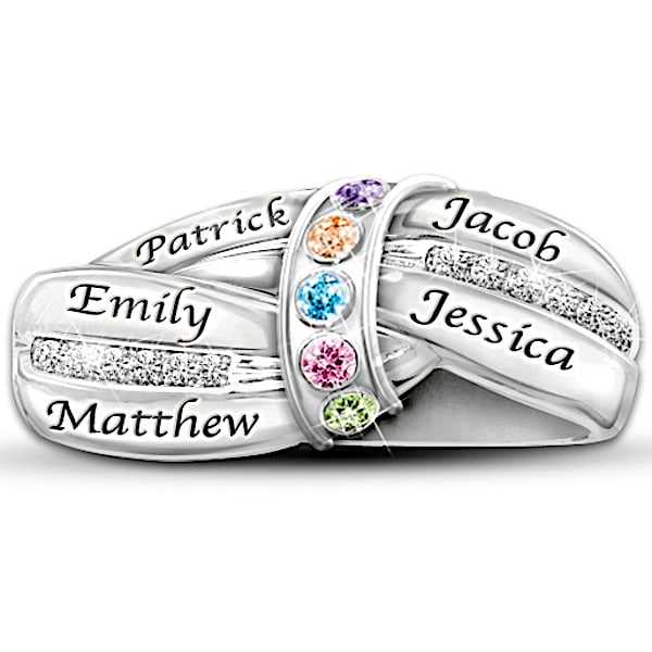 A Mother's Embrace Personalized Birthstone Ring - Personalized Jewelry