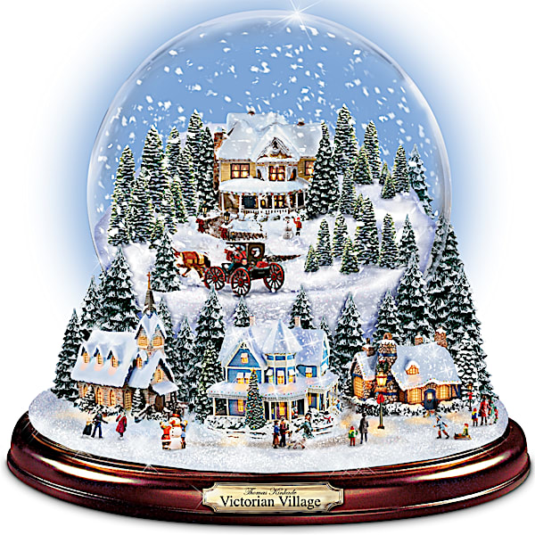 Thomas Kinkade Victorian Christmas Village Snowglobe