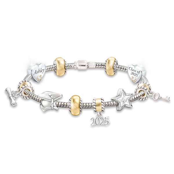 Head Of The Class: Personalized Charm Bracelet For Graduates - Graduation Gift Ideas
