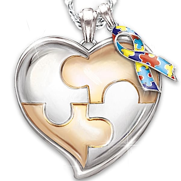 Autism Support Personalized Pendant Necklace: My Hero - Personalized Jewelry