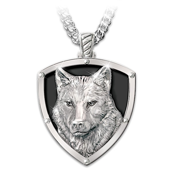 Untamed Spirit Men's Stainless Steel Wolf Pendant Necklace