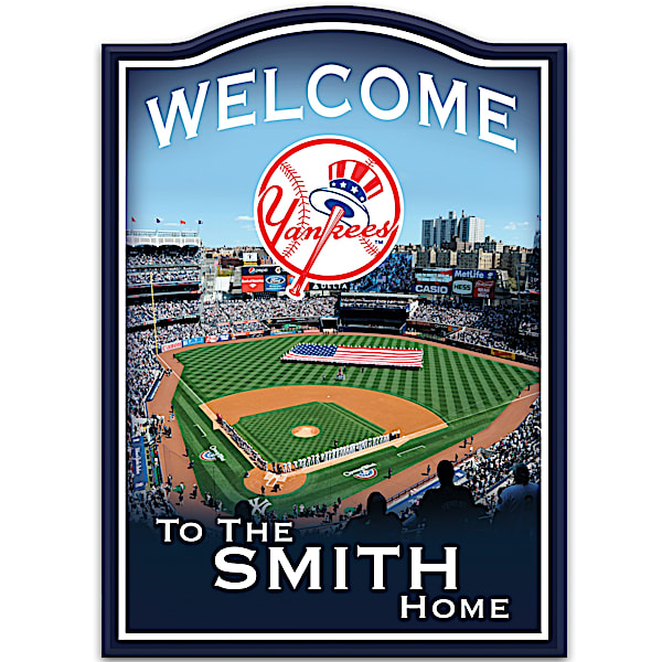 MLB New York Yankees Personalized Welcome Sign Wall Decor
