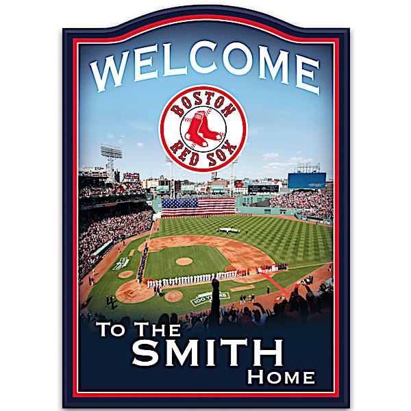 MLB Boston Red Sox Personalized Welcome Sign Wall Decor