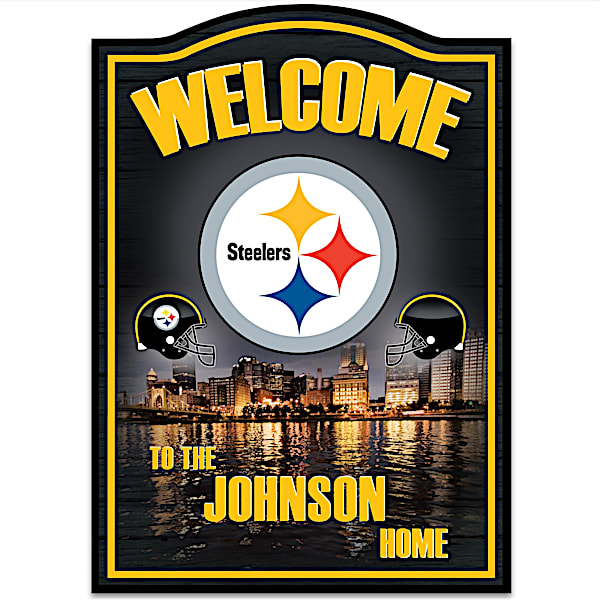 NFL Pittsburgh Steelers Personalized Welcome Sign Wall Decor