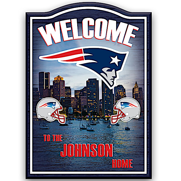 New England Patriots Personalized Welcome Sign Wall Decor