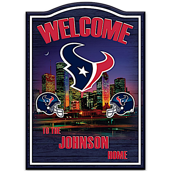 Houston Texans Wooden Personalized Welcome Sign