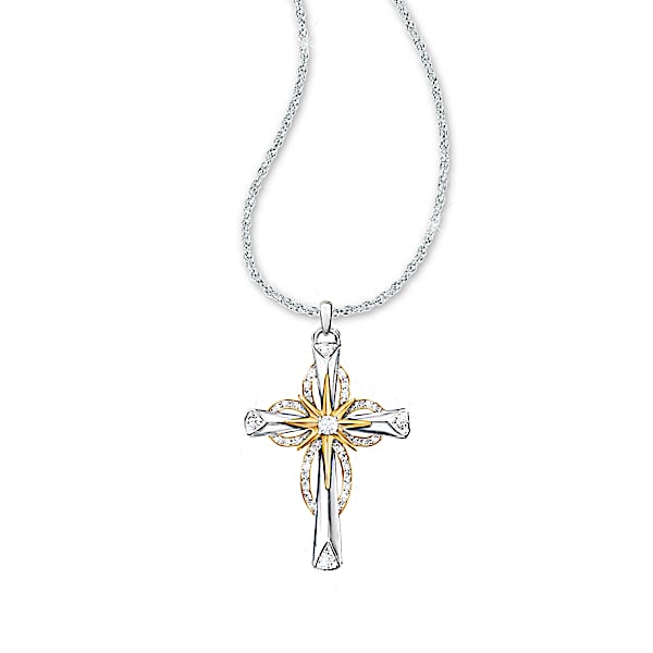 Thomas Kinkade Reflections Of Faith Cross Pendant Necklace