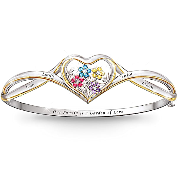Personalized Birthstone Bracelet: Our Family Is A Garden Of Love - Personalized Jewelry