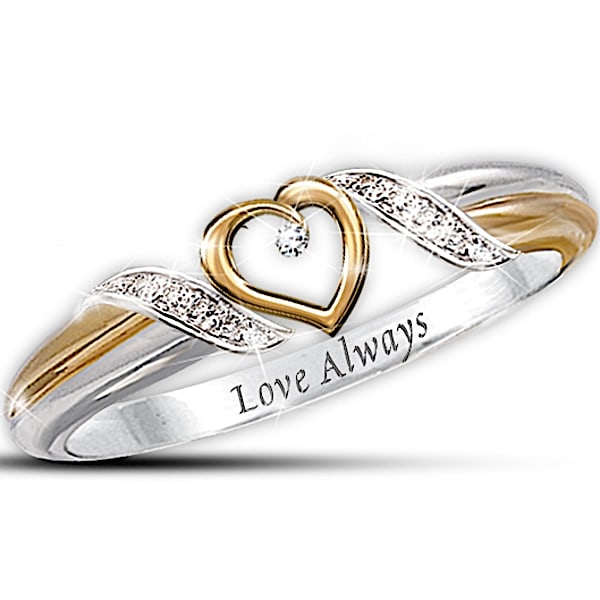 Women's Ring: Heart Of Love Personalized Diamond Ring - Personalized Jewelry
