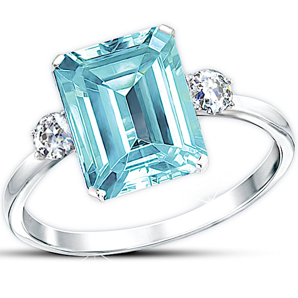Princess Diana Commemorative Ring: Aqua Allure Diamonesk Ring