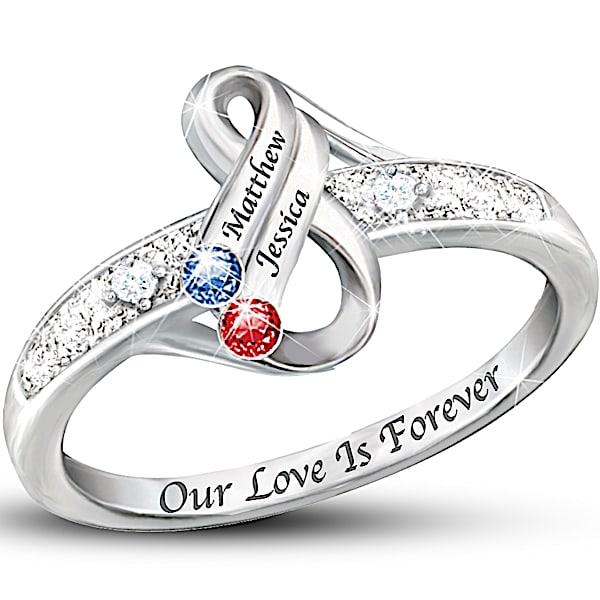 Personalized Birthstone Ring: Infinite Love - Personalized Jewelry