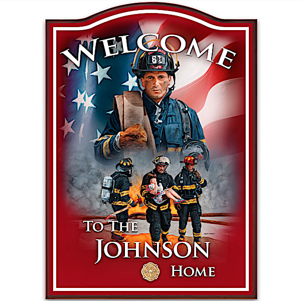 Firefighter Personalized Welcome Sign Wall Decor: A Hero's Welcome