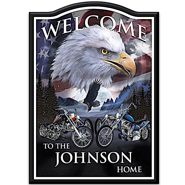 Welcome Sign: Ride Hard, Live Free Personalized Welcome Sign