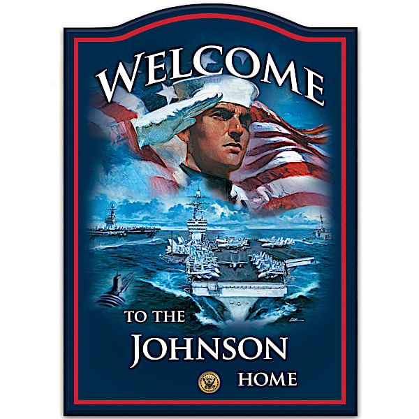 Personalized Welcome Sign: U.S. Navy Pride