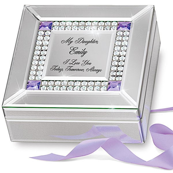 Personalized Birthstone Mirrored Music Box for Daughter