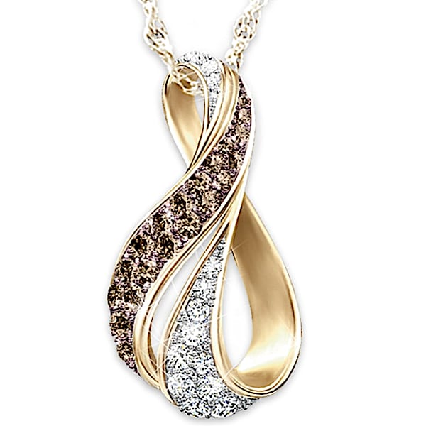 Sweet Decadence Mocha And White Diamond Pendant Necklace