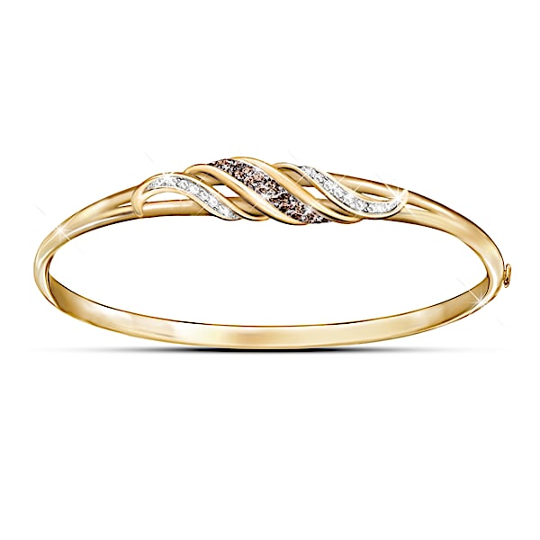 Sweet Decadence Mocha And White Diamond 18K Gold-Plated Bracelet