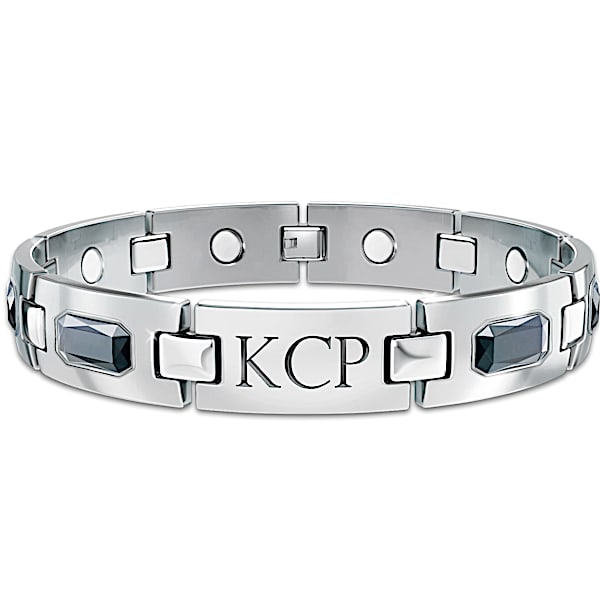 Optimum Personalized Men's Titanium Magnetic ID Bracelet - Personalized Jewelry