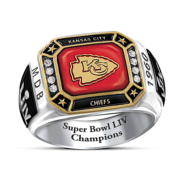 Kansas City Chiefs Super Bowl LIV Men's Personalized Commemorative NFL Fan Ring - Personalized Jewelry