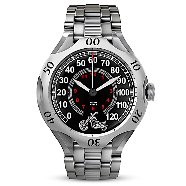 Born To Ride Stainless Steel Men's Motorcycle Watch