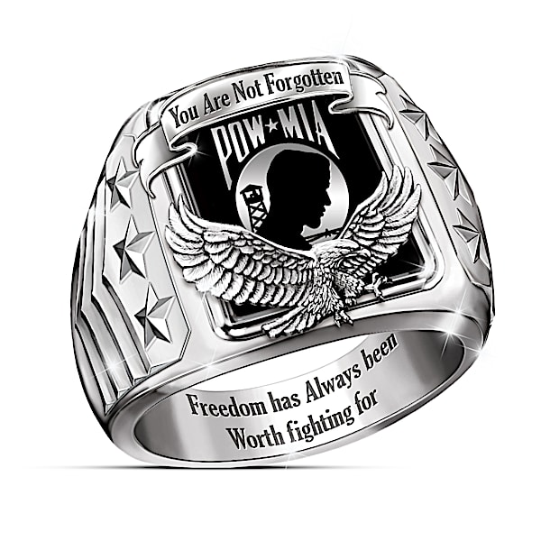 Never Forgotten POW-MIA Stainless Steel Men's Ring