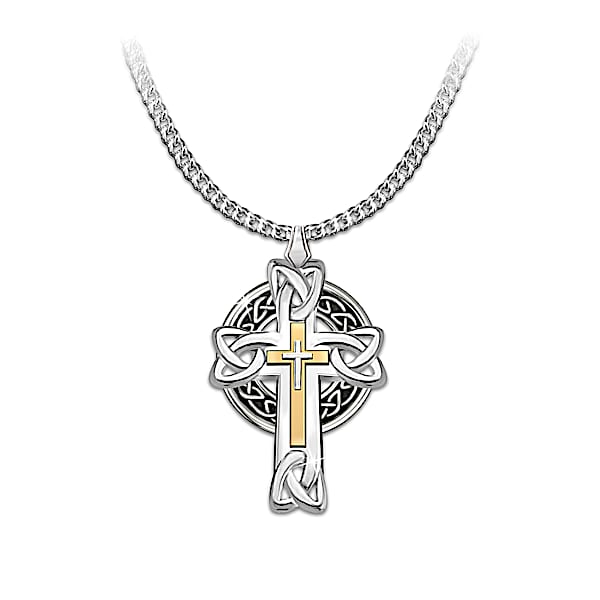 Necklace: Celtic Inspiration Men's Cross Pendant Necklace