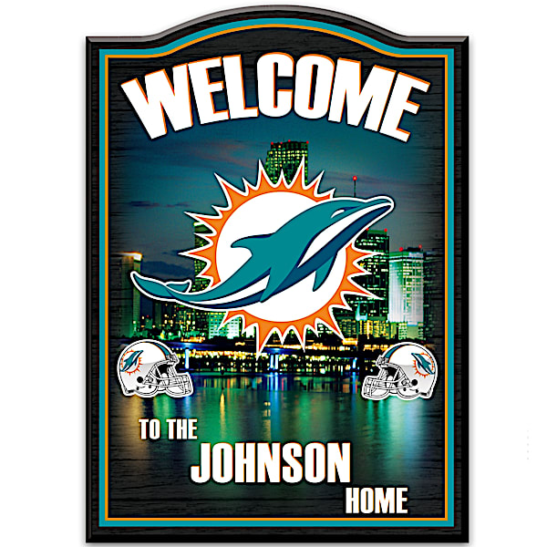 Welcome Sign: Miami Dolphins Personalized Welcome Sign