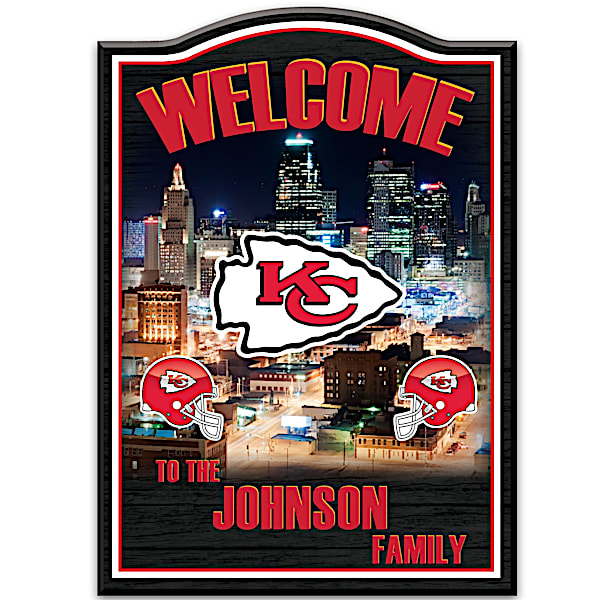 Welcome Sign: Kansas City Chiefs Personalized Welcome Sign