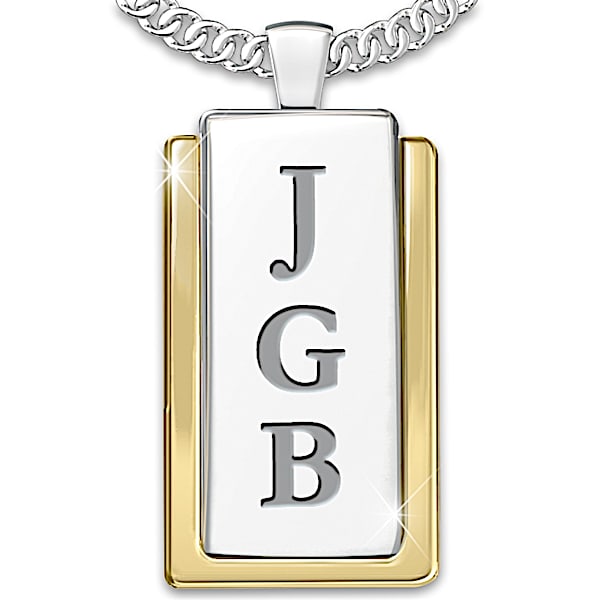Necklace: Yesterday, Today And Forever Personalized Dog Tag Pendant Necklace - Personalized Jewelry