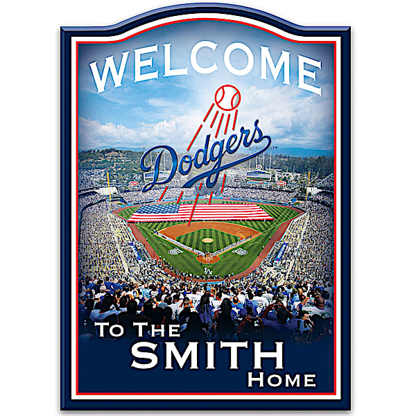 Welcome Sign: Los Angeles Dodgers Personalized Family Welcome Sign
