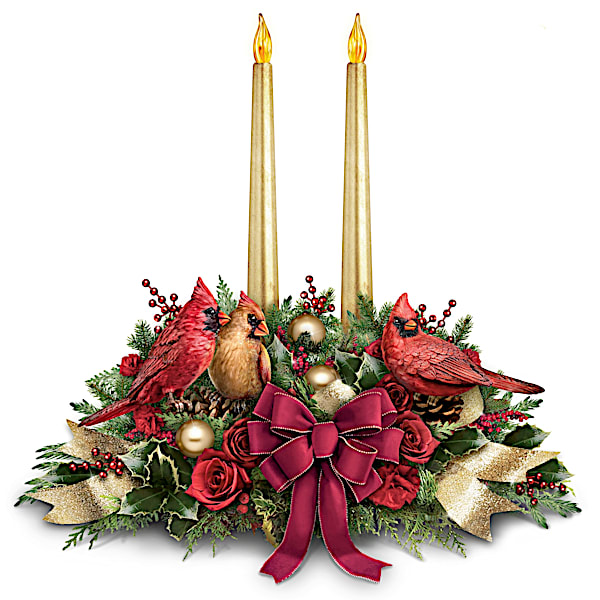 The Spirit Of The Season Cardinal Songbird Table Centerpiece