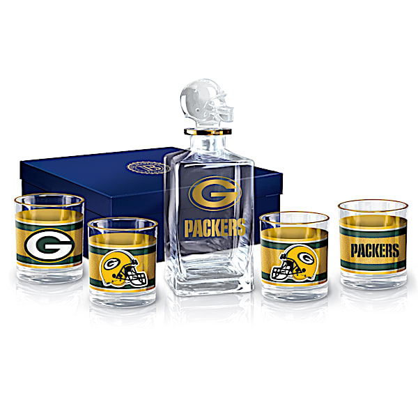 NFL Green Bay Packers Five-Piece Decanter Set With Glasses