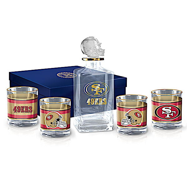 NFL San Francisco 49ers Five-Piece Decanter Set With Glasses