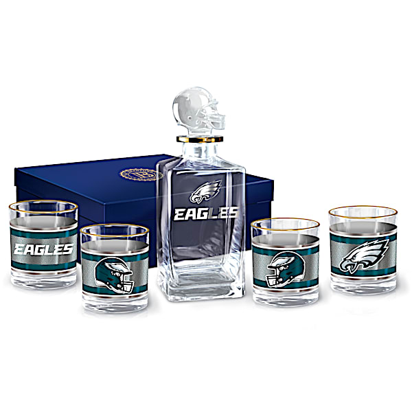 NFL Philadelphia Eagles Five Piece Decanter Set With Glasses