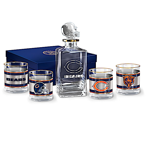 NFL Chicago Bears Five Piece Decanter Set With Glasses