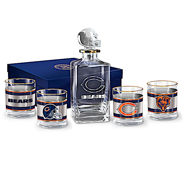 NFL Chicago Bears Five Piece Decanter Set With Glasses