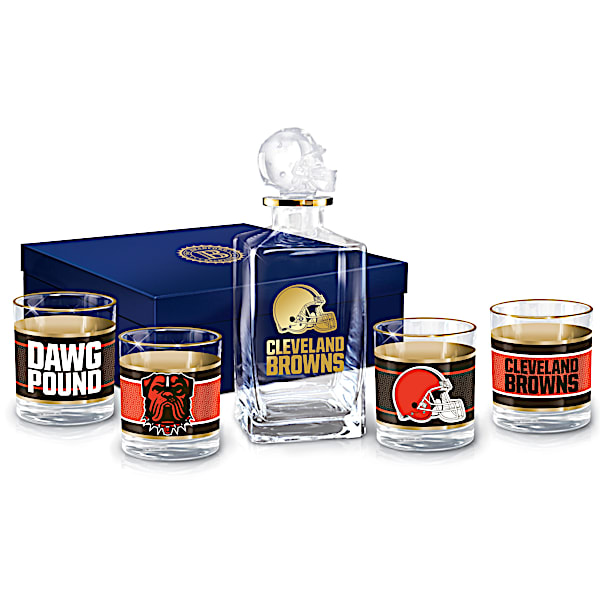 Cleveland Browns NFL Glass Decanter Set