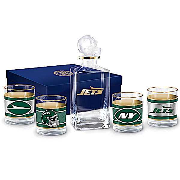 New York Jets NFL Glass Decanter Set